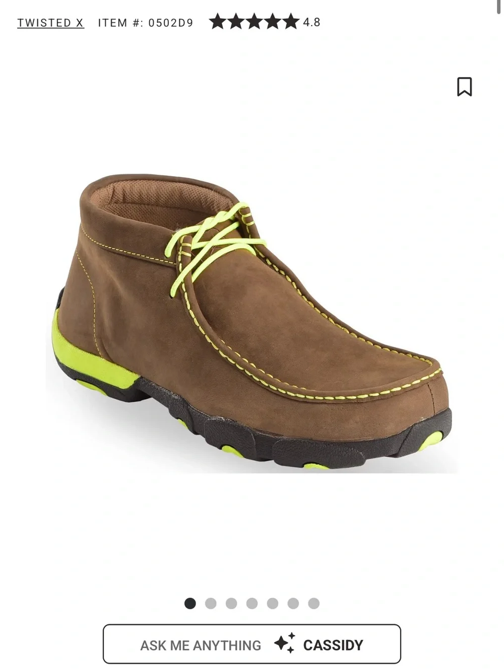 Twisted X Work Chukka Steel Toe Driving Mocks W/ Distressed Saddle Leather
